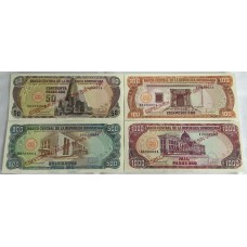 DOMINICAN REPUBLIC 1988 . FIFTY 50 - ONE THOUSAND 1,000 PESOS BANKNOTES . SPECIMEN